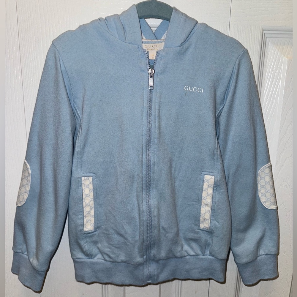 Gucci Baby Blue Zip-Up Hoodie
